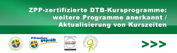 Hinweise zu ZPP-zertifizierten DTB-Kursprogrammen