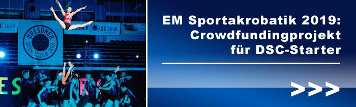 EM Sportakrobatik 2019: Crowdfundingprojekt für DSC-Starter