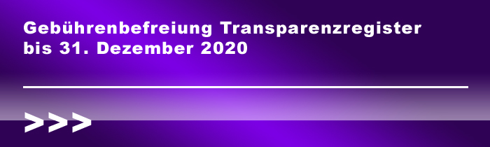 Anträge Gebührenbefreiung Transparenzregister 2020 bis 31.12.2020