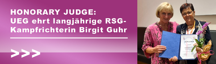 UEG ehrt langjährige RSG-Kampfrichterin Birgit Guhr