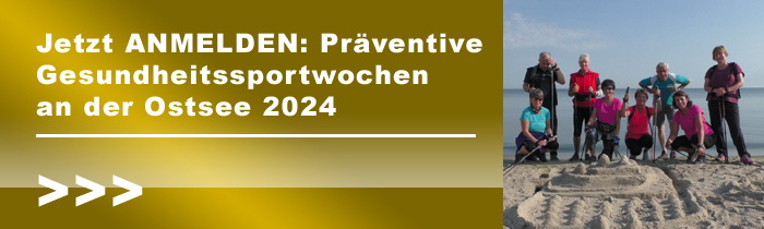 Präventive Gesundheitssportwochen an der Ostsee 2024