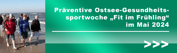 Präventive Ostsee-Gesundheitssportwoche „Fit im Frühling“ im Mai 2024
